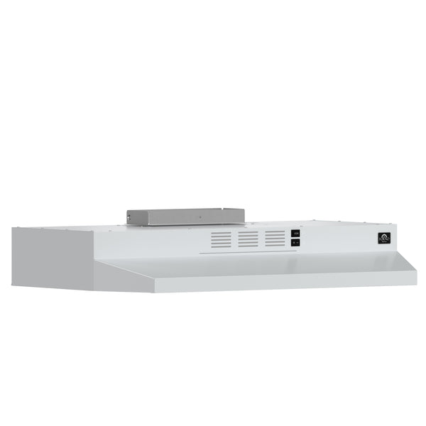 Forno Cappa 30-Inch Under Cabinet Range Hood, White, 200 CFM, Convertible, LED Lighting