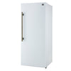 Forno Maderno 28-Inch Convertible Freezer/Refrigerator in White with Antique Brass Handle, 13.6 cu.ft. Right Swing