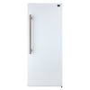Forno Maderno 28-Inch Convertible Freezer/Refrigerator in White with Antique Brass Handle, 13.6 cu.ft. Right Swing