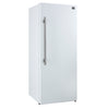 Forno Maderno 28-Inch Convertible Freezer/Refrigerator in White with Antique Brass Handle, 13.6 cu.ft. Right Swing
