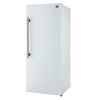 Forno Maderno 28-Inch Convertible Freezer/Refrigerator in White with Antique Brass Handle, 13.6 cu.ft. Right Swing