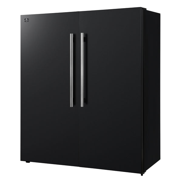 Forno Maderno 2-28-Inch Wide Convertible Refrigerator/Freezer in Black, Decorative Trim, 27.2 cu.ft, 84-Inch High, ENERGY STAR Certified