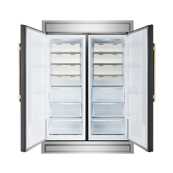 Forno Maderno 2-28-Inch Wide Convertible Refrigerator/Freezer in Black, Decorative Trim, 27.2 cu.ft, 84-Inch High, ENERGY STAR Certified