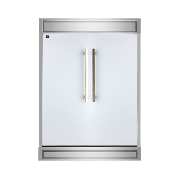 Forno Maderno 2-28-Inch Wide Convertible Refrigerator/Freezer in White, Decorative Trim, 27.2 cu.ft, 84-Inch High, ENERGY STAR Certified