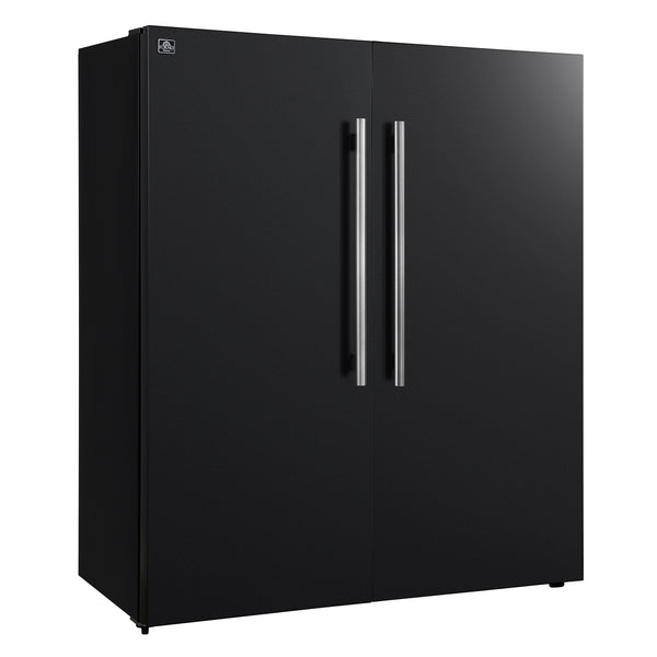 Forno Maderno 2-28-Inch Wide Convertible Refrigerator/Freezer in Black, Decorative Trim, 27.2 cu.ft, 84-Inch High, ENERGY STAR Certified