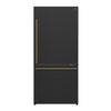 Forno Milano Espresso 31-Inch Bottom Freezer Refrigerator, Black, 17.2 cu.ft Capacity, Energy Efficient