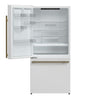Forno Milano 2-Piece 62-Inch Freestanding Dual Bottom Freezer Refrigerator, White – 34.4 cu.ft, Touch Control, Ice Maker