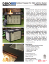 42 Inch Rectangular Outdoor Propane Gas Fire Pit Table 50,000 BTU Heater with Glass Bead Filler and Ice Bucket
