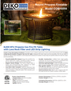 Round Outdoor Propane Gas Fire Pit Table 8,000 BTU Propane with Lava Rock Filler