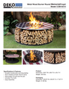 38 Inch Diameter Commemorative Outdoor Steel Wood Burning Fire Pit with Log Storage, Poker and Screen Lid