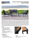 4 Place Seating Outdoor Patio Conversation Set with Coffee Table