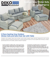 5 Place Seating Gray Outdoor Wicker Sofa and Sofa Chair Set with Table