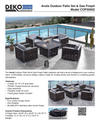 4 Place Seating Avola Outdoor Aluminum Conversation Set with Cushioned Sofa Chairs and Propane Gas Firepit Table