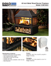 40 Inch Rectangular Outdoor Metal Wood Burning Fireplace with Log Storage and Poker