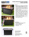 40 Inch Rectangular Commemorative Outdoor Propane Gas Fire Pit Table 50,000 BTU Propane with Lava Rock Filler