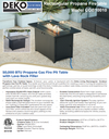 Rectangular Outdoor Propane Gas Fire Pit Table 50,000 BTU Propane with Lava Rock Filler