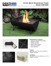 35 Inch Rectangular Outdoor Metal Wood Burning Barrel Firepit with Screen Lid and Poker