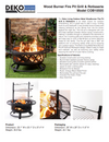 33 Inch Diameter Outdoor Steel Wood Burning Fire Pit with 2 Cooking Grills, Rotisserie and Poker