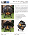34 Inch Diameter Outdoor Steel Wood Burning Sphere Fire Pit with Screen Lid and Poker