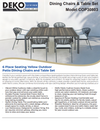 6 Place Seating Black Outdoor Patio Dining Chairs and Table Set