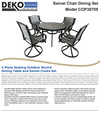 4 Place Seating Outdoor Patio Dining Table and Swivel Chairs Set