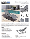 Outdoor Rocking Chaise Textilene Lounge Chair with Headrest Pillow