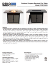 55 Inch Rectangular Outdoor Propane Gas Fire Pit Barstool Table 40,000 BTU with Glass Bead Filler