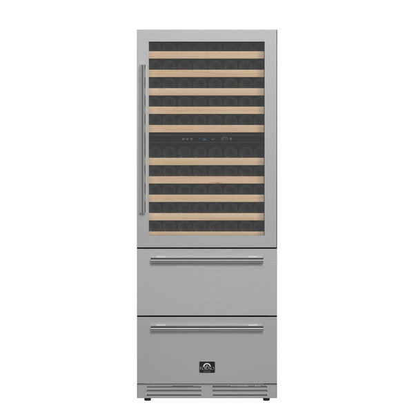 Forno Celano 30-Inch Dual Zone Wine Cooler and Beverage Cooler, 21.3 cu.ft, Stainless Steel