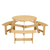 Wooden Round Picnic Table For 6 person 04