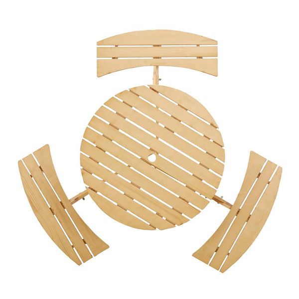 Wooden Round Picnic Table For 6 person 05