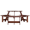 Wooden round Picnic Table 6 person main 013
