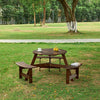 Wooden round Picnic Table 6 person main 03