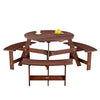 Wooden round Picnic Table 6 person main 04