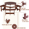 Wooden round Picnic Table 6 person main 05