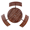 Wooden round Picnic Table 6 person main 06