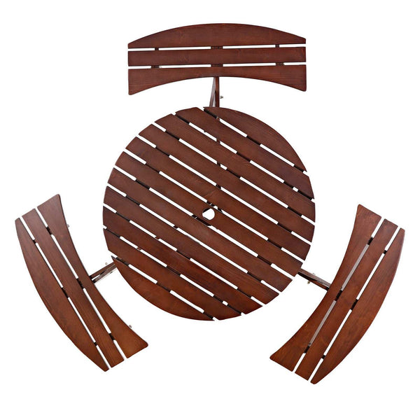 Wooden round Picnic Table 6 person main 06