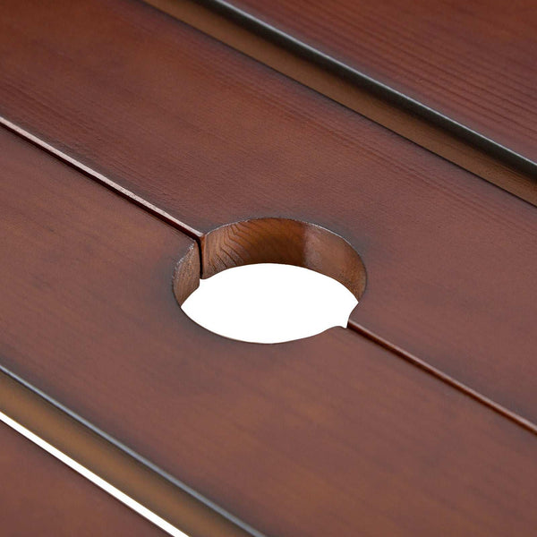 Natural Wooden Round Picnic Table For 8 person 010