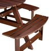 Natural Wooden Round Picnic Table For 8 person 09