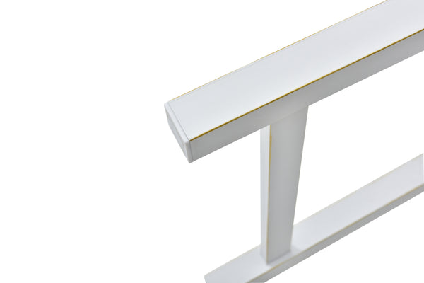 Outdoor Garden Patio Bench, Metal Steel Frame Park Bench,White - CheryLife