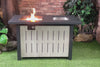 42 Inch Rectangular Outdoor Propane Gas Fire Pit Table 50,000 BTU Heater with Glass Bead Filler and Ice Bucket