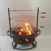 33 Inch Diameter Outdoor Steel Wood Burning Fire Pit with 2 Cooking Grills, Rotisserie and Poker
