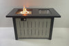 42 Inch Rectangular Outdoor Propane Gas Fire Pit Table 50,000 BTU Heater with Glass Bead Filler and Ice Bucket