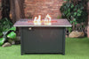 40 Inch Rectangular Commemorative Outdoor Propane Gas Fire Pit Table 50,000 BTU Propane with Lava Rock Filler