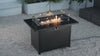 Rectangular Outdoor Propane Gas Fire Pit Table 50,000 BTU Propane with Lava Rock Filler
