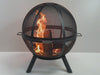 34 Inch Diameter Outdoor Steel Wood Burning Sphere Fire Pit with Screen Lid and Poker