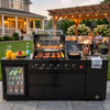Cherylife 85-Inch 4-Burner 72,000 BTU Propane Gas Grill Island – Outdoor Kitchen with Wine Cooler, Refrigerator, Rotisserie, Marble Countertops & Sink