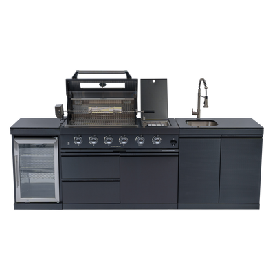 CheryLife 98-Inch 4-Burner Outdoor Gas Grill Island w/ Fridge & Sink