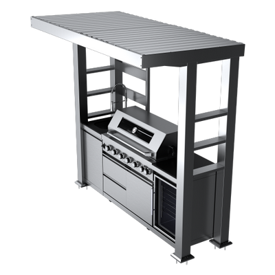 CheryLife 94-Inch 6-Burner 85000 BTU Outdoor Kitchen Gas Grill - 304 Stainless Steel BBQ Island with Wine Cooler, Fridge, Granite Countertops & Rotisserie