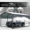 10x15 ft Outdoor Carport, Heavy Duty Carport, Galvanized Steel Roof Frame