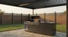 Cherylife NG 85-Inch 4-Burner 72,000 BTU Natural Gas Grill Island – Outdoor Kitchen with Wine Cooler, Compact Refrigerator, Rotisserie, Granite Countertop & Sink